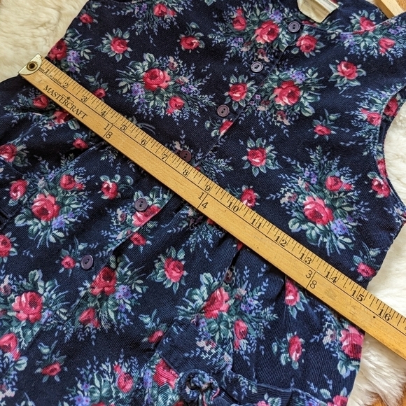 Vintage Laura Ashley floral print corduroy jumpsuit girls 9-10 - Picture 12 of 15